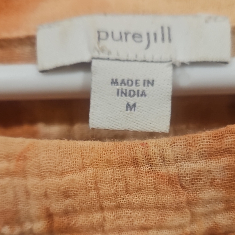 J. Jill Women's Rust Tie-Dye Blouse - Picture 2 of 4
